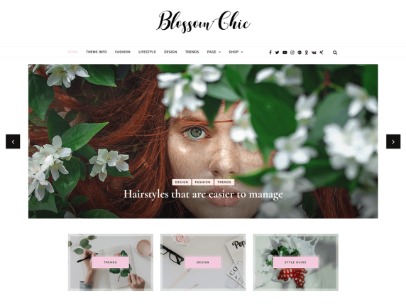 blossom chic blogging theme feminine