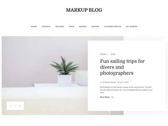 markup blog blogging template theme